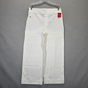 SPANX Stretch Twill Cropped Wide Leg  Pants Bright White Size 1X